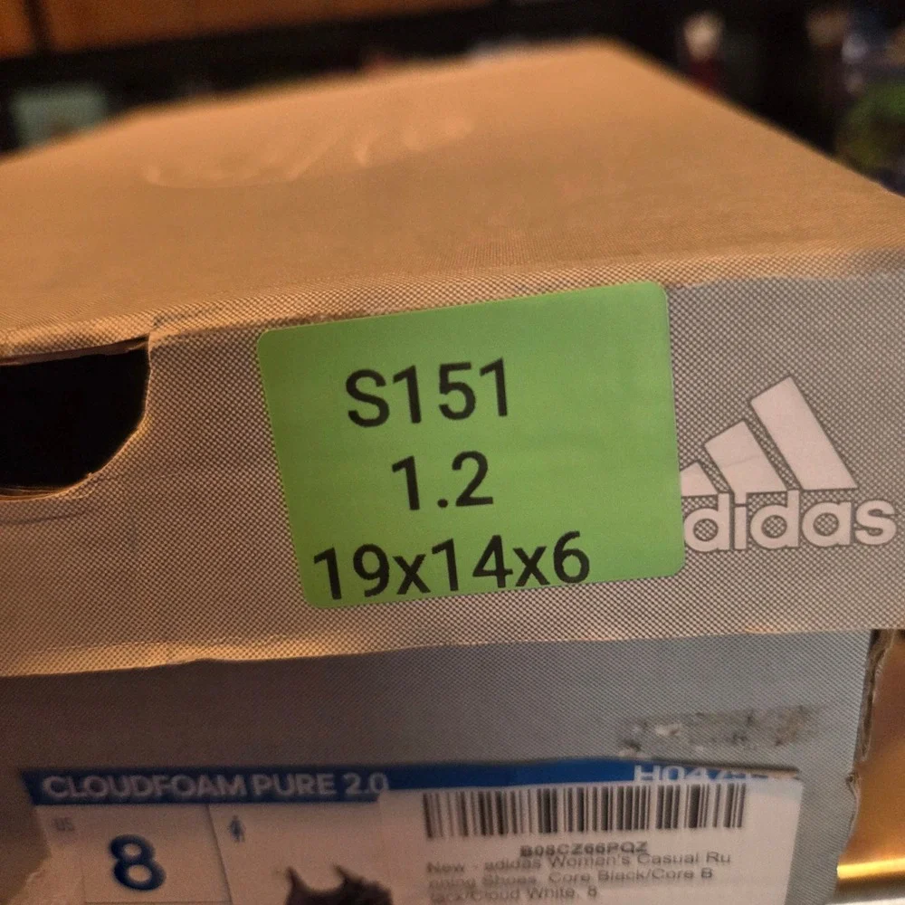 Adidas Cloudfoam Pure 2.0 Running Shoes Womens 8.5 Black White Knit H04755